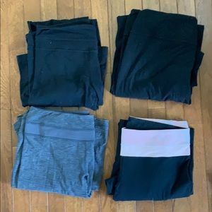 4 pair of Lululemon flare pants